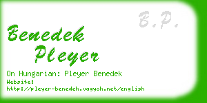 benedek pleyer business card